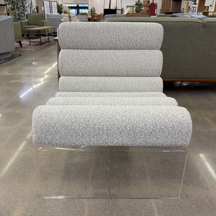 Acrylic Ivory Accent Chair