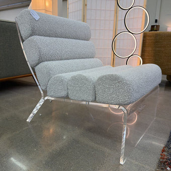 Acrylic Ivory Accent Chair