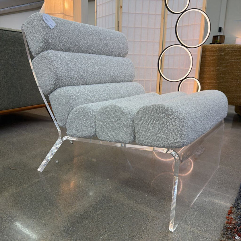 Acrylic Ivory Accent Chair