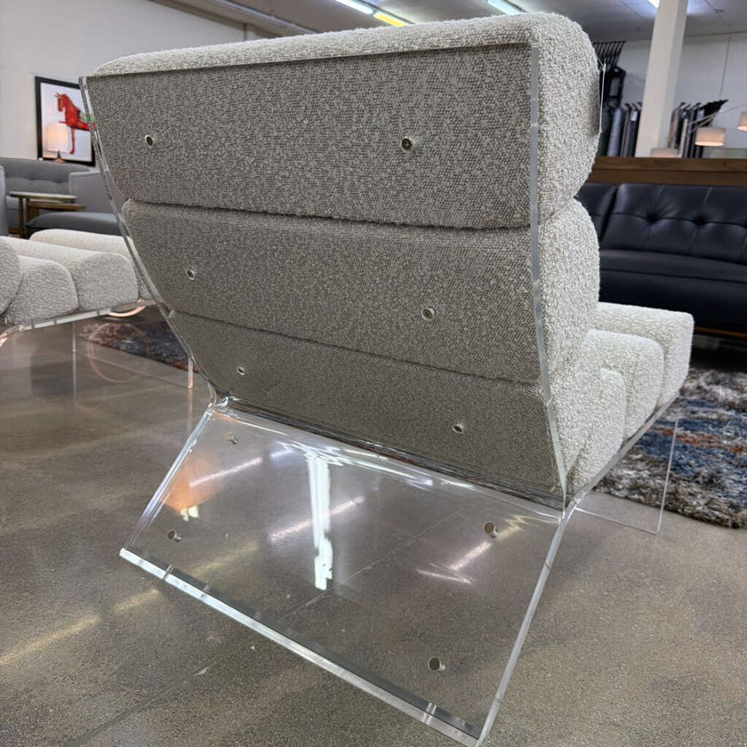 Acrylic Ivory Accent Chair