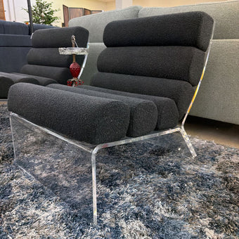 Acrylic Black Accent Chair