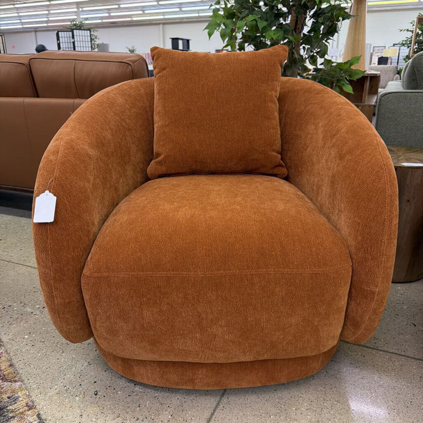 Orange Swivel Accent Chair