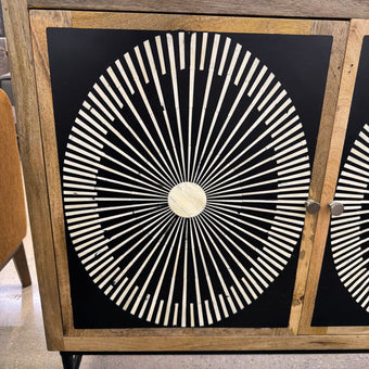 Bone Inlay 3 Door Cabinet