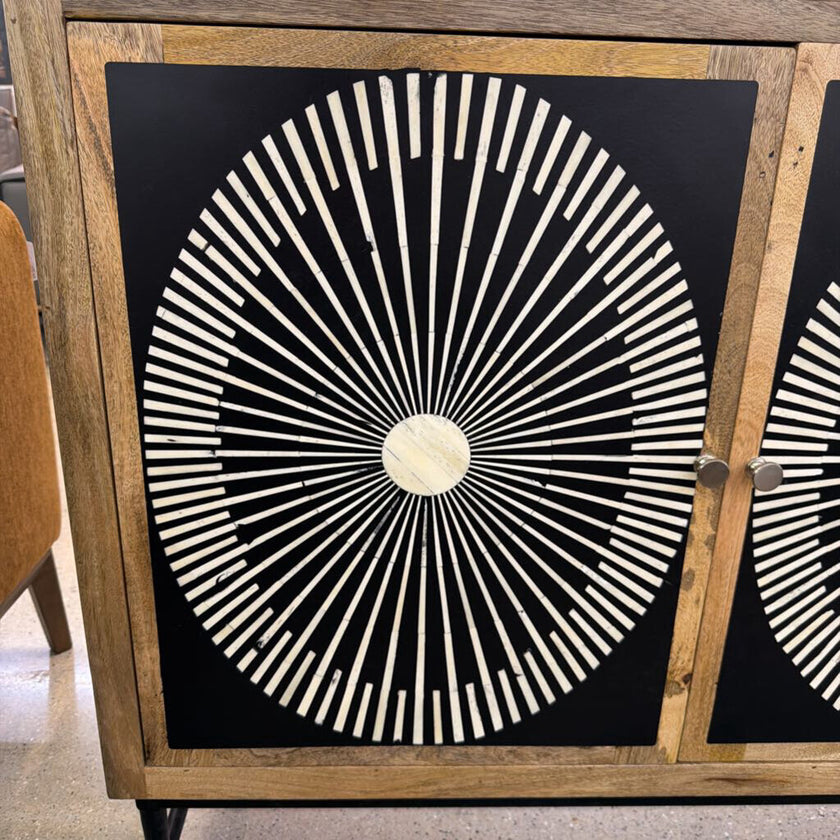 Bone Inlay 3 Door Cabinet