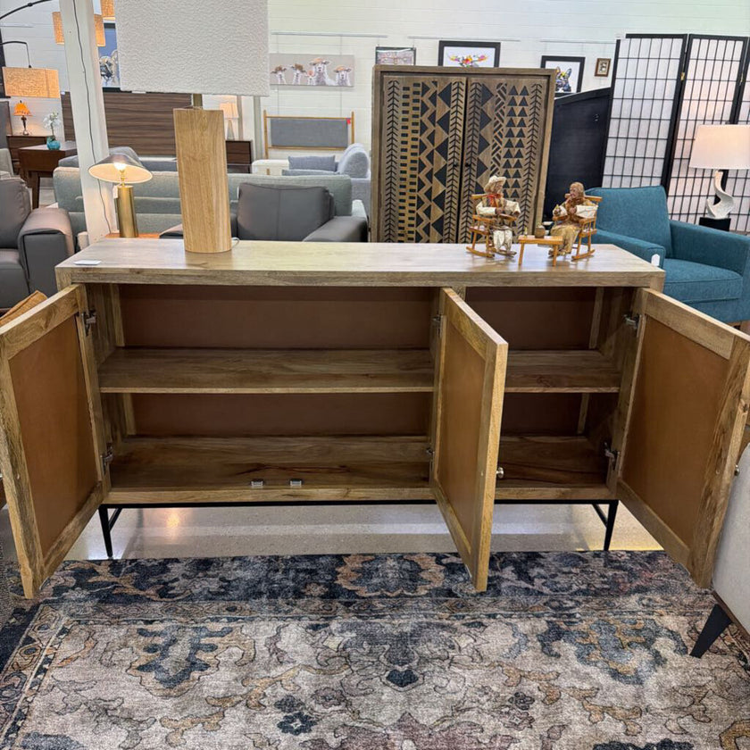 Bone Inlay 3 Door Cabinet