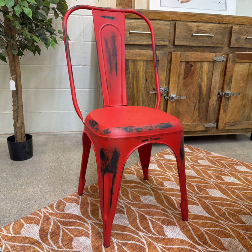 Red Metal Dining Chair
