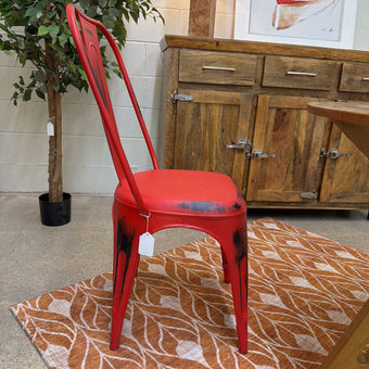 Red Metal Dining Chair
