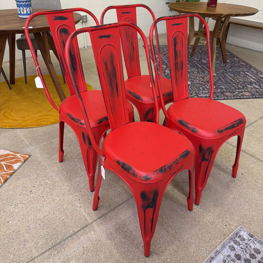 Red Metal Dining Chair