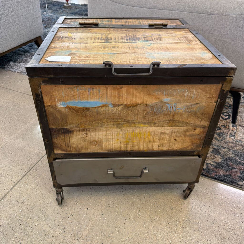 Iron Bar Box Side Table
