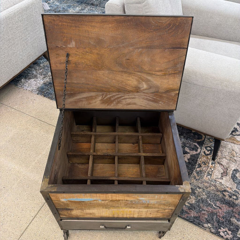 Iron Bar Box Side Table