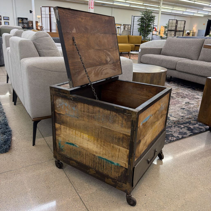 Iron Bar Box Side Table