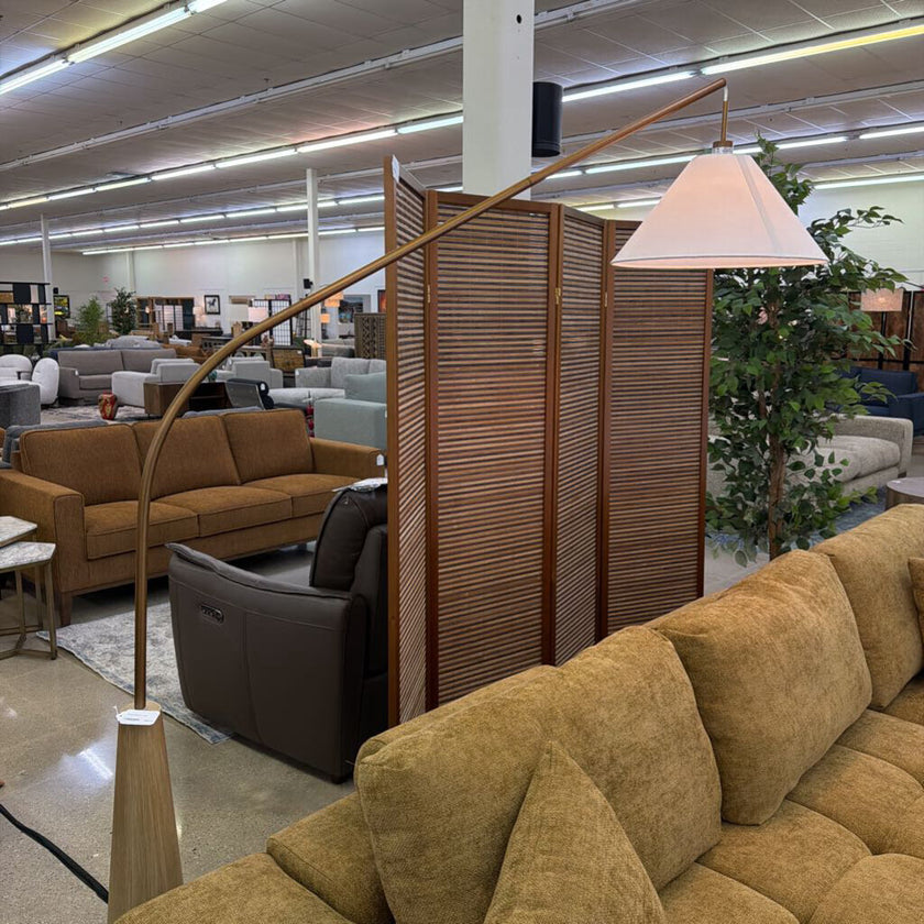 Natural Wood Arc Lamp