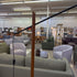 Walnut and Black Metal Arc Lamp