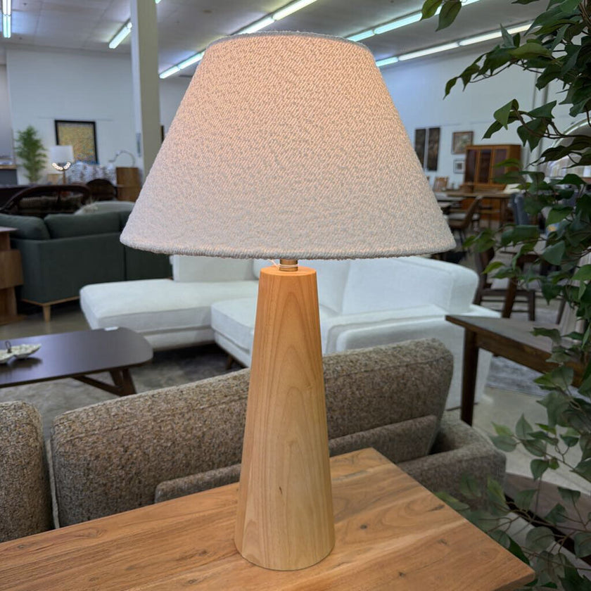 Natural Tapered Wood Table Lamp