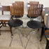 Mid Century Leather & Wood Stool