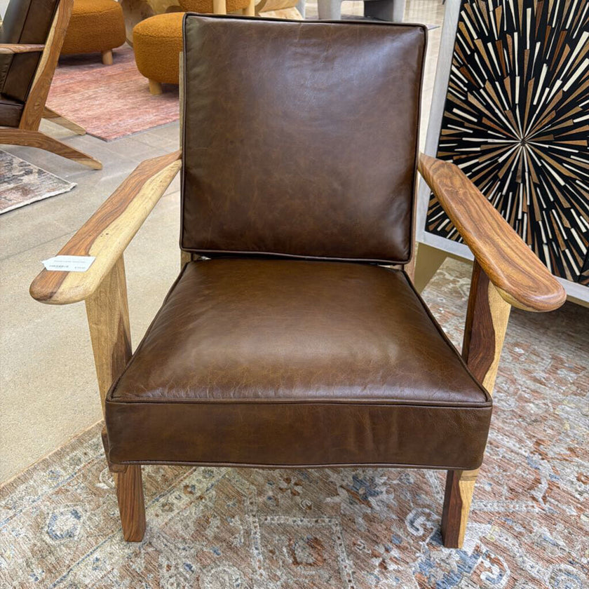 Chestnut Leather Accent Chair