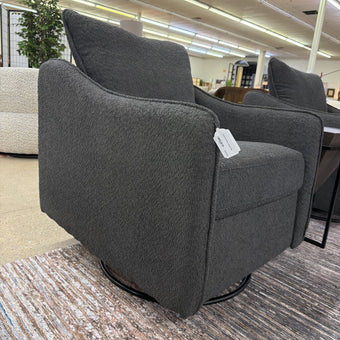 Charcoal Boucle Swivel Chair
