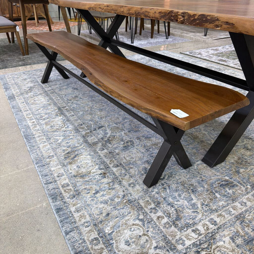 Live Edge Trestle Bench
