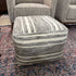 Carina Contemporary Square Woven Pouf in Black Melange, White Wool