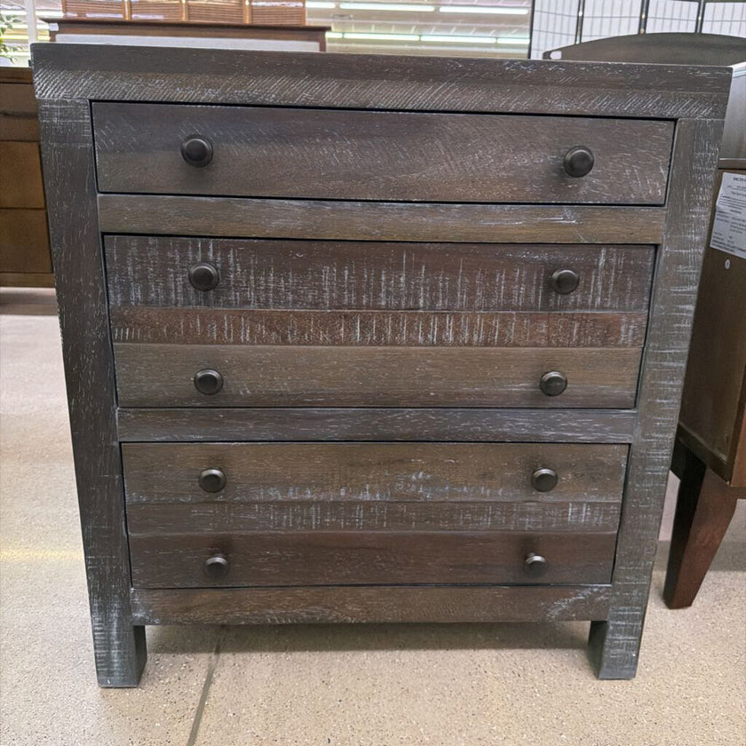 Modus Townsend Solid Wood Three Drawer Nightstand in Gunmetal