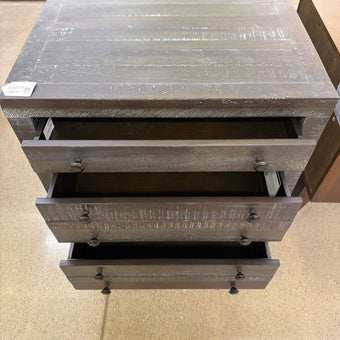 Modus Townsend Solid Wood Three Drawer Nightstand in Gunmetal