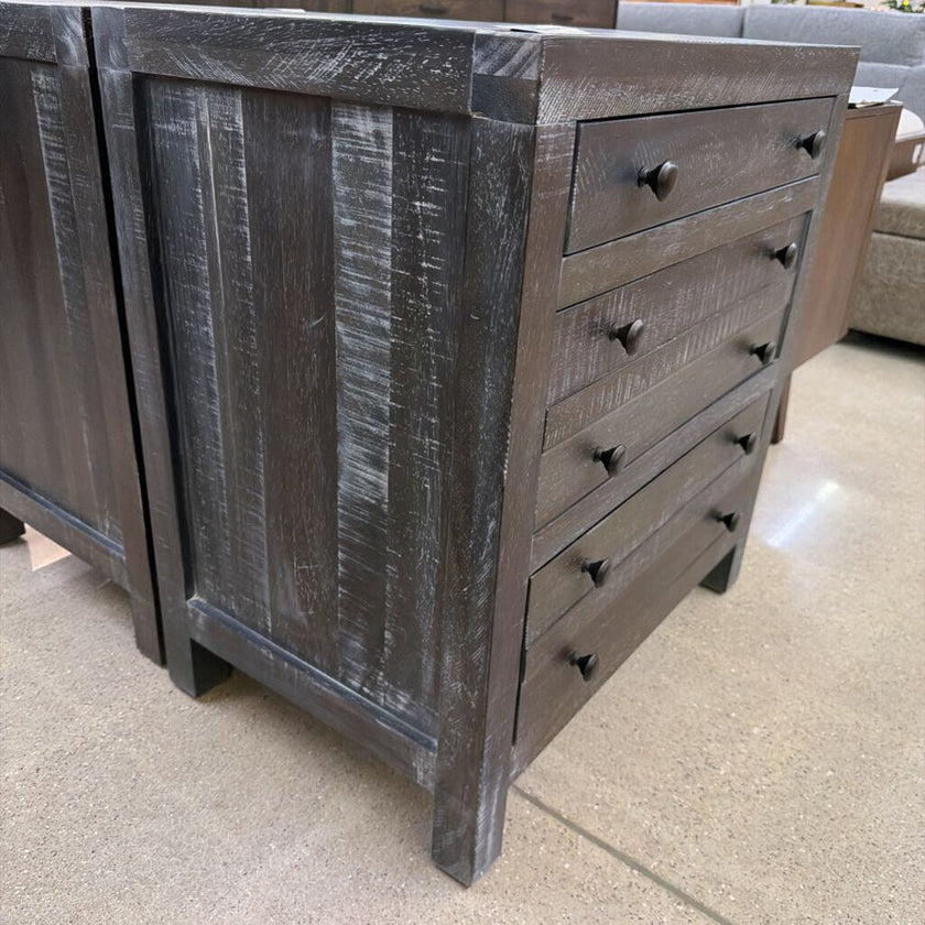 Modus Townsend Solid Wood Three Drawer Nightstand in Gunmetal
