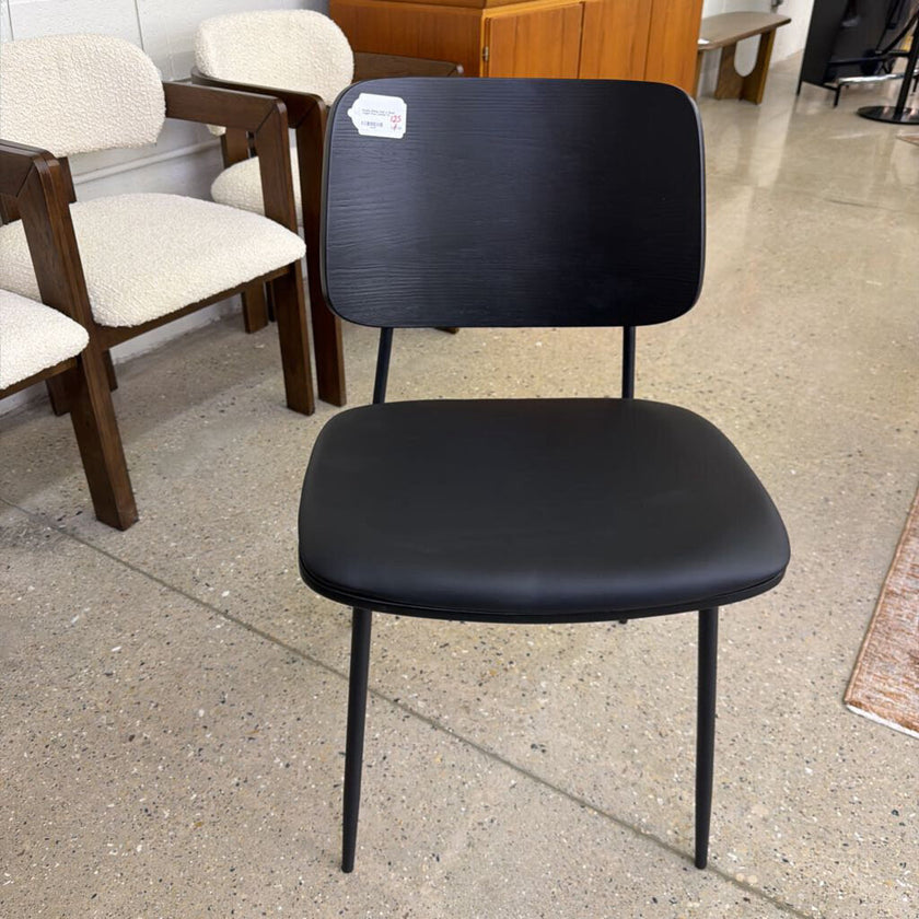 Hayley Dining Chair in Black Vegan Faux Leather