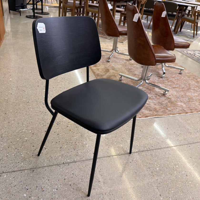 Hayley Dining Chair in Black Vegan Faux Leather