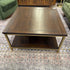 Skyler SOLID MANGO WOOD and Metal 34 inch Wide Square Industrial Coffee Table in Dark Brown / Gold