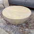 Elmbrook SOLID MANGO WOOD 34 inch Wide Round Modern Industrial Drum Coffee Table in Natural