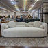 Upholstered Modern Curved Boucle Sofa With 4 Pillows