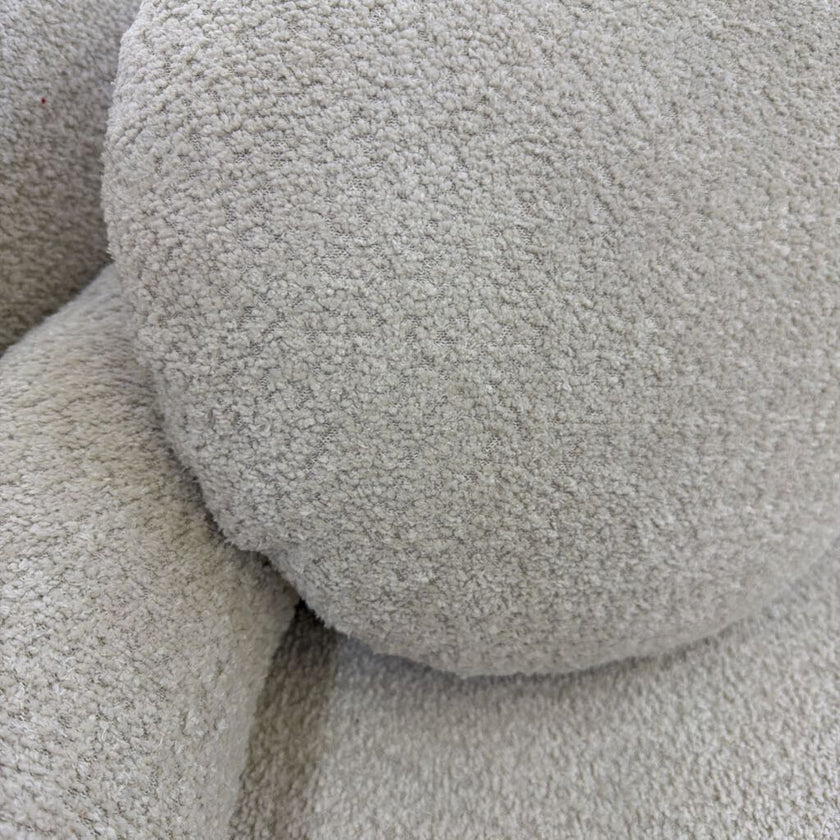 Upholstered Modern Curved Boucle Sofa With 4 Pillows