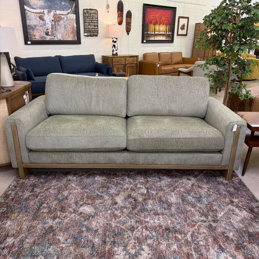 Green Wood Trim Sofa