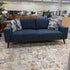 Navy Wood Base Sofa