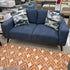 Navy Wood Base Loveseat