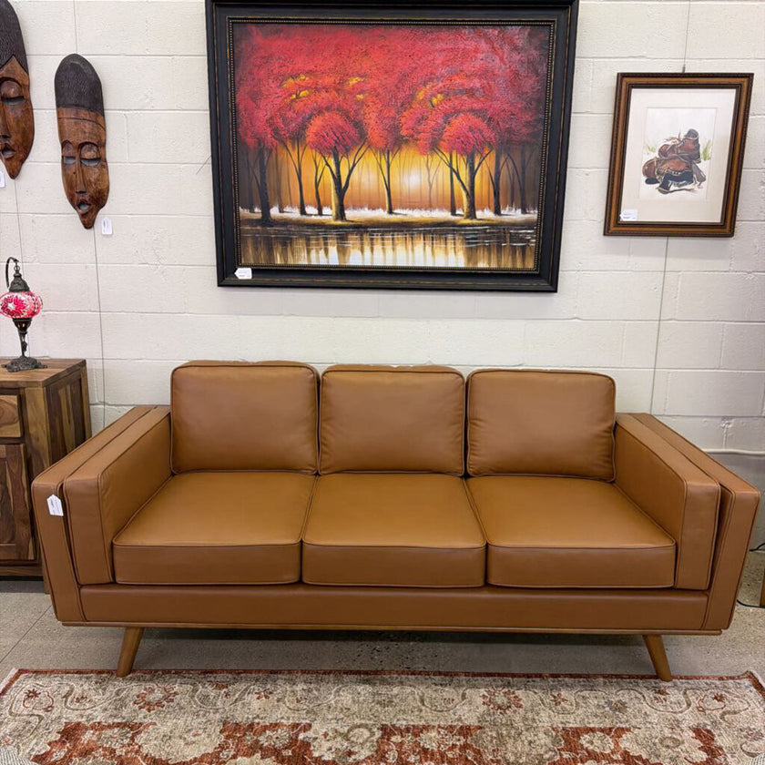 MC Style Faux Leather Sofa