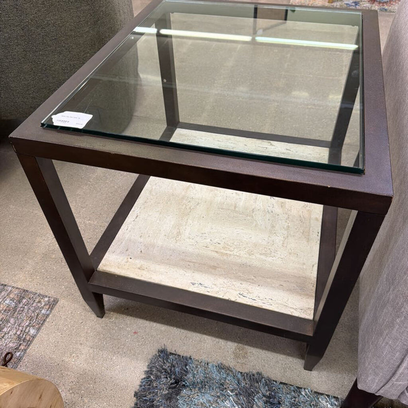 Glass Top Side Table