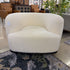 Ivory Barrel Back Accent Chair