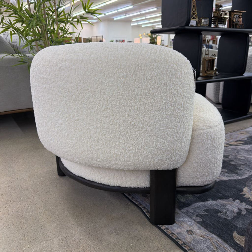 Ivory Barrel Back Accent Chair