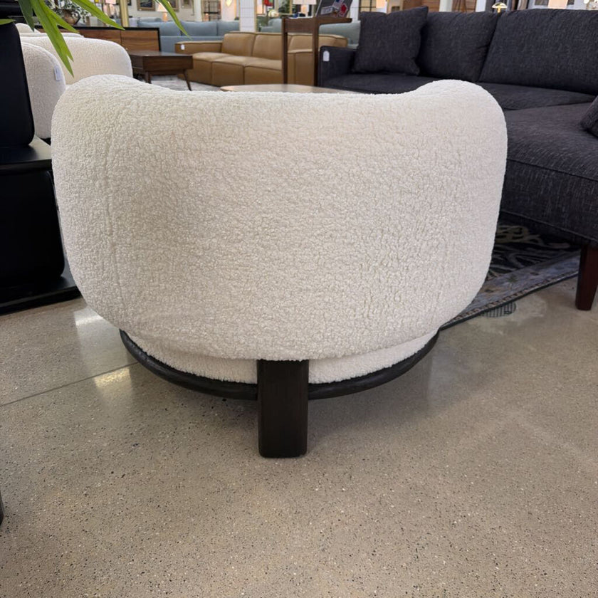 Ivory Barrel Back Accent Chair
