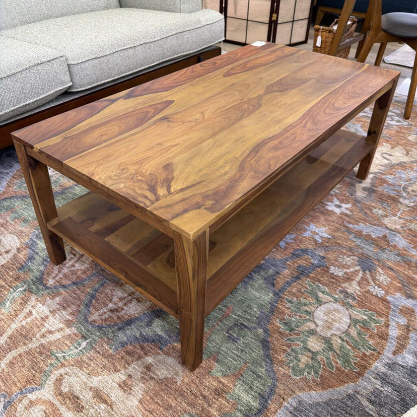 Natural Solid Sheesham Wood Coffee Table