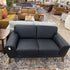 Mod Black Leather Loveseat