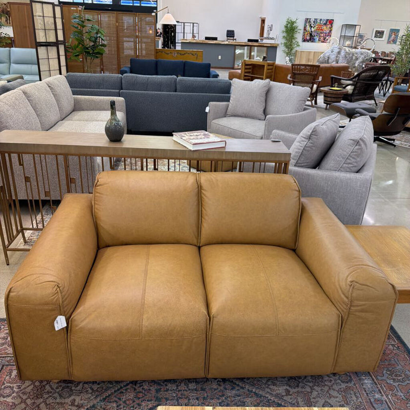 Premium Sienna Leather Loveseat