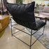 Hagen Leather & Iron Accent Chair