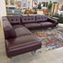 Odense Red Leather LAF Chaise Sectional