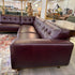 Odense Red Leather LAF Chaise Sectional