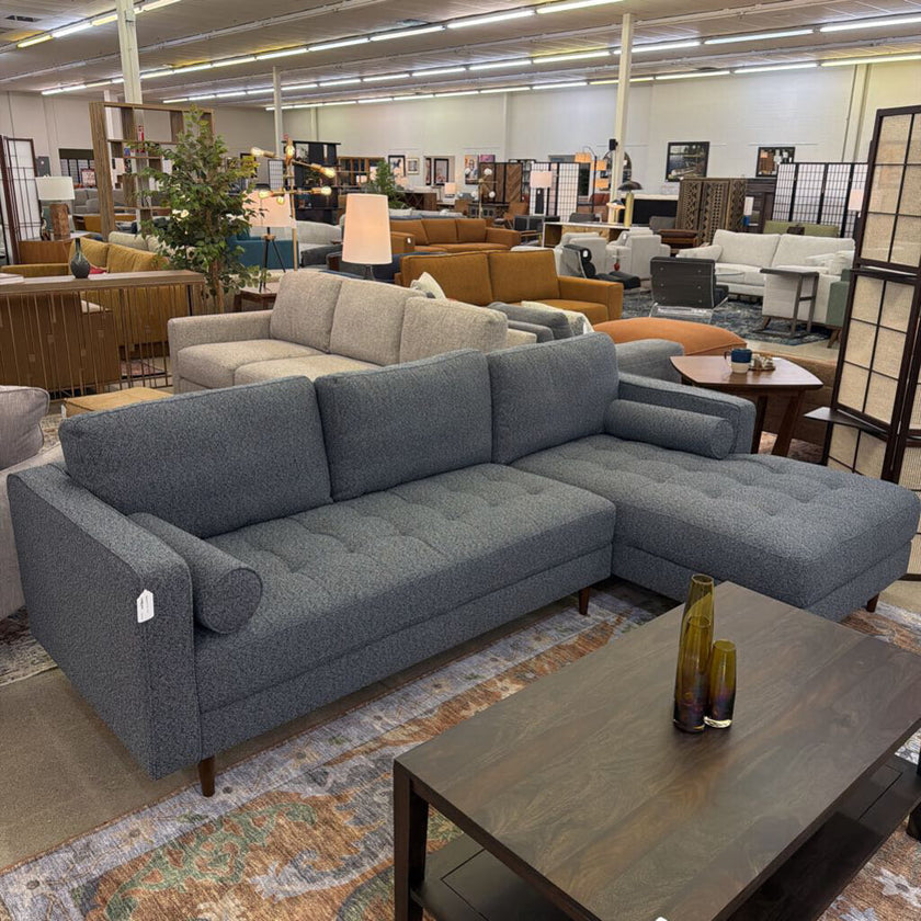Malmo Ink Blue RAF Chaise Sectional