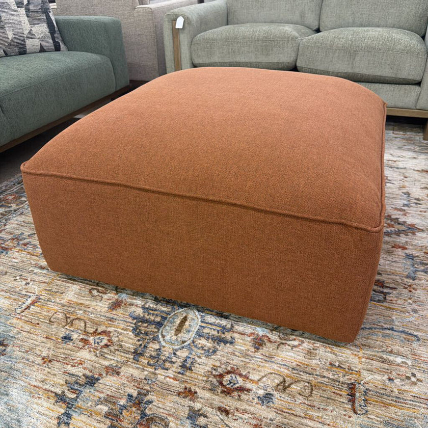 Womack Square Upholstered Ottoman Terracotta