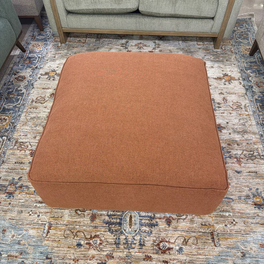 Womack Square Upholstered Ottoman Terracotta