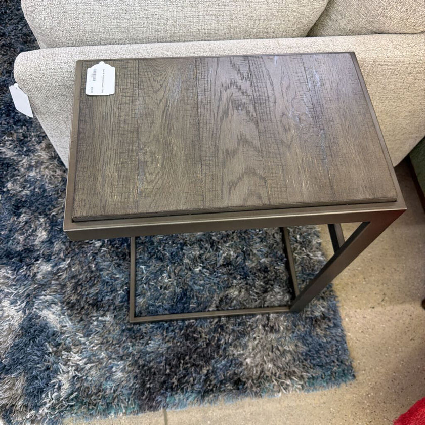 Metal & Wood Distressed C Table